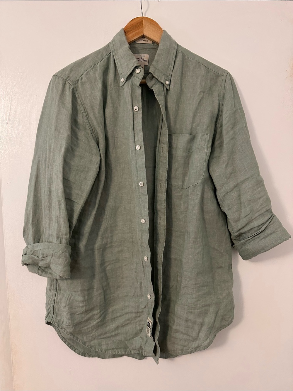 J. Crew Baird McNutt Sage Linen Shirt